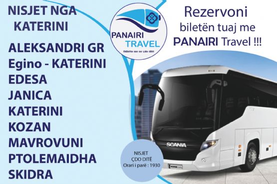 Bileta Autobuzi LEZHE KATERINI / Autobus LEZHE Greqi KATERINI